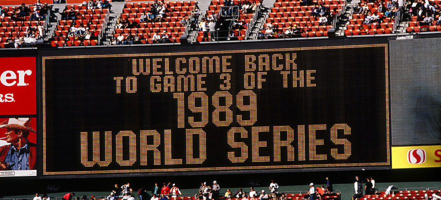 1989 world series-world series-oakland athletics-san francisco giants-bay area-earthquake-a's-giants-jose canseco-postponed-Loma Prieta earthquake-betting odds-candlestick park-bay bridge-aftershock