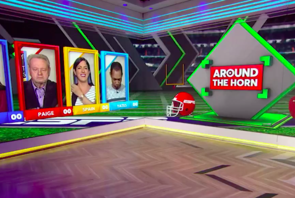 around the horn-espn-woody paige-sarah spain-mina kimes-stugotz-tony reali-twitter-stats-instagram-clinton yates-bill plaschke-frank isola-kevin blackistone-nfl-podcast