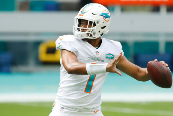 tua tagovailoa-nfl-dolphins-miami-miami dolphins-starter-starting quarterback-qb-fantasy-rookie-brian flores-ryan fitzpatrick