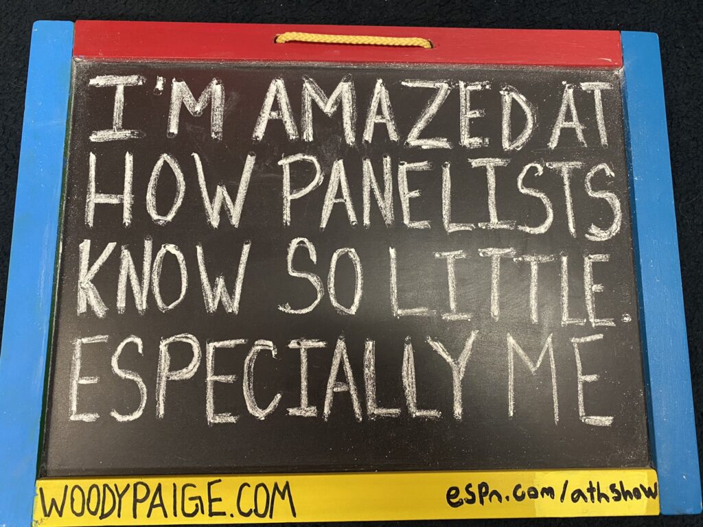 woody paige-chalkboard-around the horn-blackboard-books-espn-suicide-quotes-woody paige chalkboard quotes-Woody Paige chalkboard-podcast-smart water-spam-black friday-baby yoda-star wars-starbucks-amazon-sarah spain-stugotz-stugotz army-valentines day-bobby valentine-happy hour